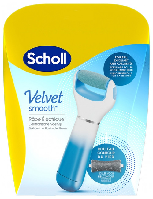 Scholl Velvet Smooth Anti-Callus Electric Grater + Foot Contour - Colour: Blue Scholl Velvet Smooth Anti-Callus Electric Grater + Foot Contour - Colour: Blue