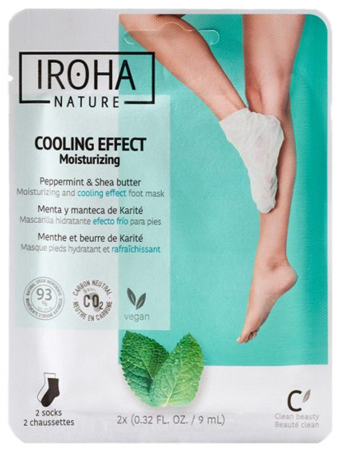 Iroha Nature Moisturising and Cooling Effect Foot Mask Mint and Shea Butter 2 x 9ml