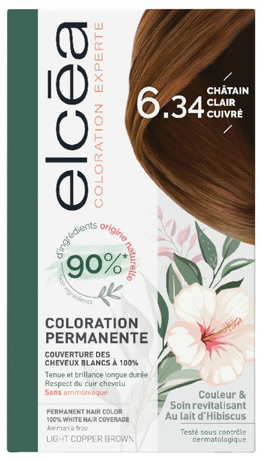 Elcéa Permanent Expert Hair Color - Hair Colour: 6.34 Coppery Light Brown