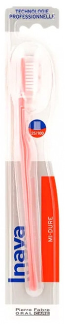 Inava Toothbrush Semi-Hard 25/100 - Colour: Orange