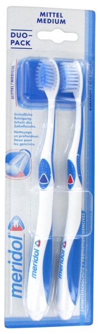 Meridol Duo-Pack Toothbrushes Medium - Colour: Blue and Red Meridol Duo-Pack Toothbrushes Medium - Colour: Blue and Red