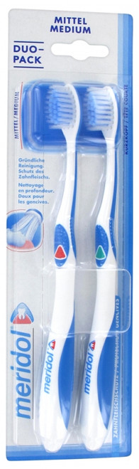 Meridol Duo-Pack Toothbrushes Medium - Colour: Red and Green Meridol Duo-Pack Toothbrushes Medium - Colour: Red and Green