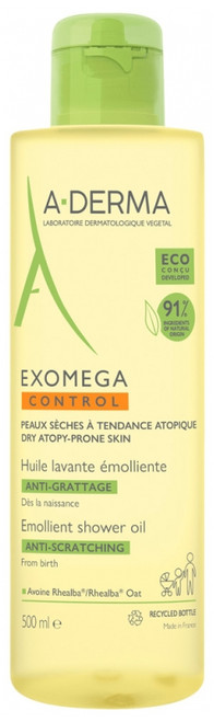 A-DERMA Exomega Control Emollient Cleansing Oil Anti-Scratching 500ml A-DERMA Exomega Control Emollient Cleansing Oil Anti-Scratching 500ml