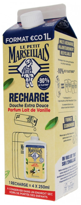Le Petit Marseillais Extra-Gentle Cream Shower Vanilla Milk Eco-Refill 1L Le Petit Marseillais Extra-Gentle Cream Shower Vanilla Milk Eco-Refill 1L