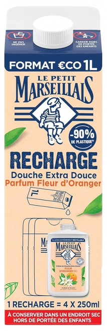Le Petit Marseillais Extra-Gentle Shower Cream Organic Orange Blossom Eco-Refill 1L Le Petit Marseillais Extra-Gentle Shower Cream Organic Orange Blossom Eco-Refill 1L