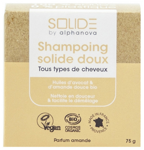 Alphanova Solide Gentle Solid Shampoo Almond Perfume Organic 75g Alphanova Solide Gentle Solid Shampoo Almond Perfume Organic 75g