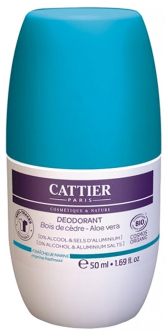 Cattier Cedar Wood Aloe Vera Deodorant Roll-On Marine Fresh Organic 50ml Cattier Cedar Wood Aloe Vera Deodorant Roll-On Marine Fresh Organic 50ml