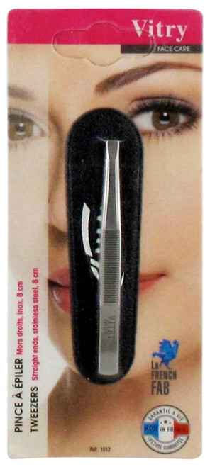 Vitry Face Care Tweezers Straight Ends Stainless Steel 8cm Vitry Face Care Tweezers Straight Ends Stainless Steel 8cm