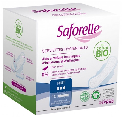 Saforelle Night Sanitary Napkins 10 Sanitary Napkins Saforelle Night Sanitary Napkins 10 Sanitary Napkins