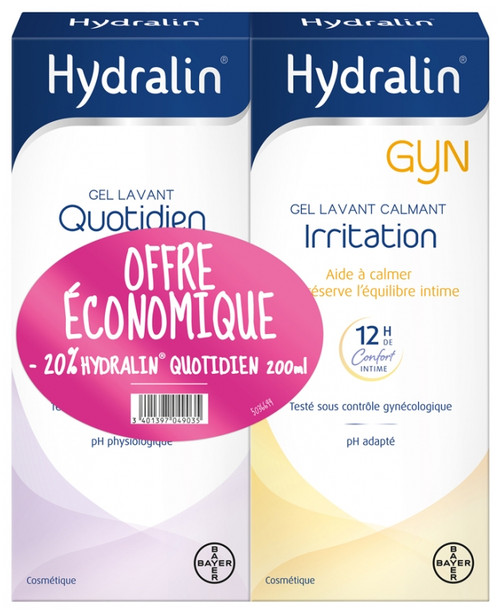 Hydralin Gyn Irritation Calming Cleansing Gel 200ml + Daily Cleansing Gel 200ml 20% off Hydralin Gyn Irritation Calming Cleansing Gel 200ml + Daily Cleansing Gel 200ml 20% off