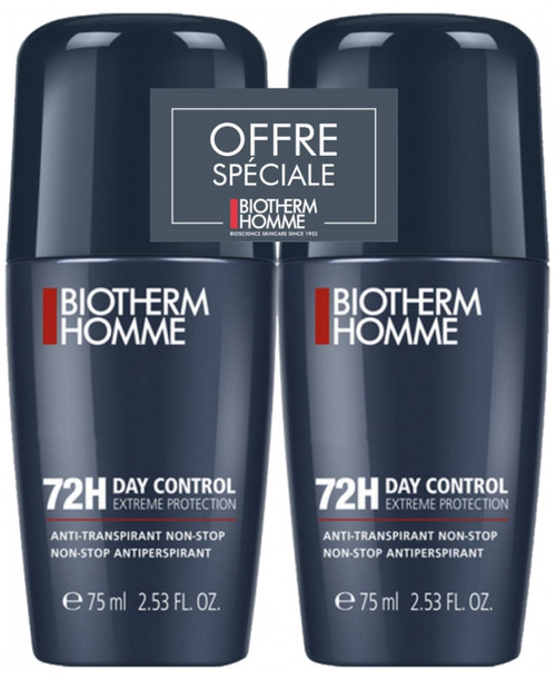 Biotherm Homme 72H Day Control Extreme Protection Non-Stop Anti-Perspirant Roll-On 2 x 75ml Biotherm Homme 72H Day Control Extreme Protection Non-Stop Anti-Perspirant Roll-On 2 x 75ml