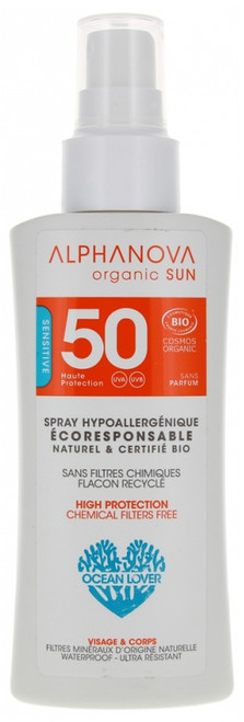 Alphanova Sun SPF50 Travel Size Fragrance Free Organic 90g