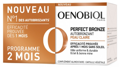 Oenobiol Perfect Bronze Self Tanner Clear Skin 2 x 30 Capsules Set