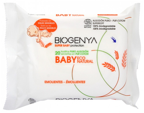 BioGenya Pure Cotton Baby Wipes 20 Wipes BioGenya Pure Cotton Baby Wipes 20 Wipes