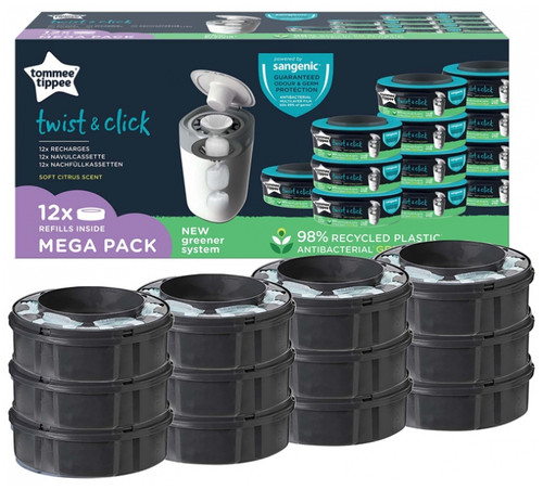 Tommee Tippee Twist & Click Diaper Bin Refill 12 Refills Tommee Tippee Twist & Click Diaper Bin Refill 12 Refills