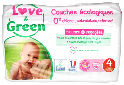 Love & Green Hypoallergenic Nappies 46 Nappies Size 4 (7-14kg) Love & Green Hypoallergenic Nappies 46 Nappies Size 4 (7-14kg)