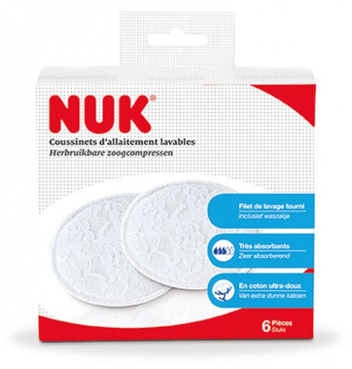 NUK Washable Breast Pads 6 Pads NUK Washable Breast Pads 6 Pads