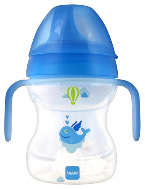 MAM Comme un Grand Cup With Handles 190ml 6 Months + - Colour: Whale Blue