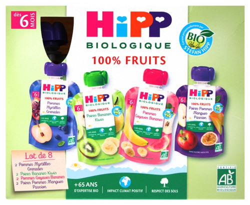 HiPP 100% Fruits from 6 Months Organic 8 Gourds HiPP 100% Fruits from 6 Months Organic 8 Gourds