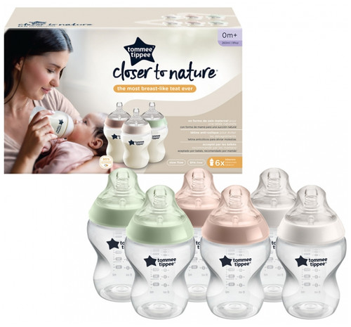 Tommee Tippee Closer to Nature 6 Feeding Bottles 260ml 0 Months and + Tommee Tippee Closer to Nature 6 Feeding Bottles 260ml 0 Months and +