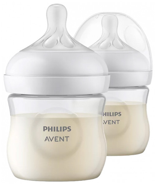 Avent Natural Response 2 Baby Bottles 125ml 0 Months and + Avent Natural Response 2 Baby Bottles 125ml 0 Months and +