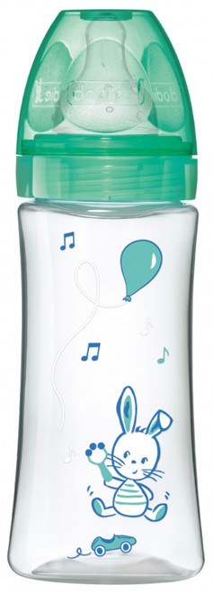 Dodie Anti-Colic Baby Bottle Round Teat 3 Speeds 330ml Flow 3 6 Months + - Colour: Green