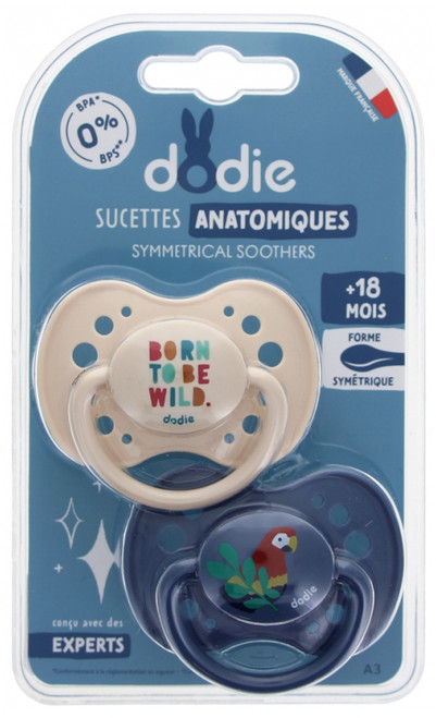 Dodie 2 Silicone Anatomic Dummies 18 Months + - Model: Born To Be Wild + Parrot Dodie 2 Silicone Anatomic Dummies 18 Months + - Model: Born To Be Wild + Parrot