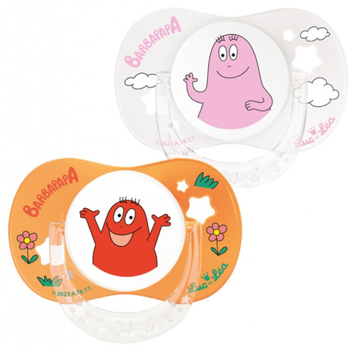 Luc et Léa 2 Physiological Silicon Soothers with Ring 18 Months and + Limited Edition Barbapapa Luc et Léa 2 Physiological Silicon Soothers with Ring 18 Months and + Limited Edition Barbapapa