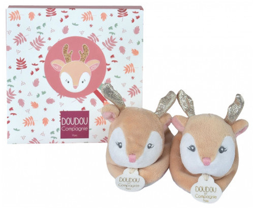 Doudou et Compagnie Eléa the Reindeer Slippers 0-6 Months