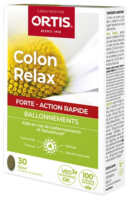 Ortis Colon Relax Forte Bloating 30 Tablets