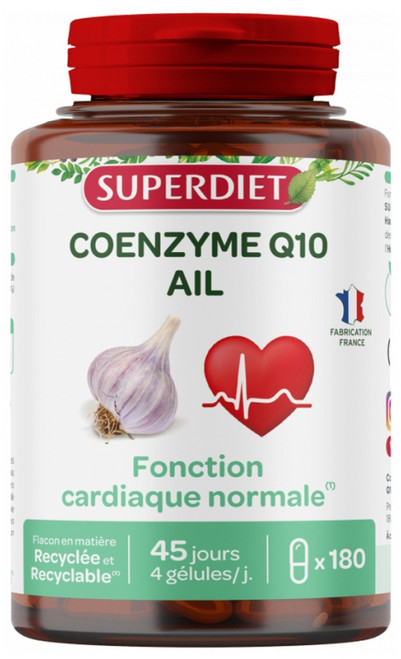 Superdiet Q10 Coenzyme Garlic 180 Capsules Superdiet Q10 Coenzyme Garlic 180 Capsules