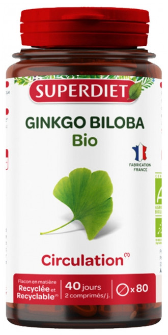 Superdiet Organic Ginkgo Biloba 80 Tablets Superdiet Organic Ginkgo Biloba 80 Tablets