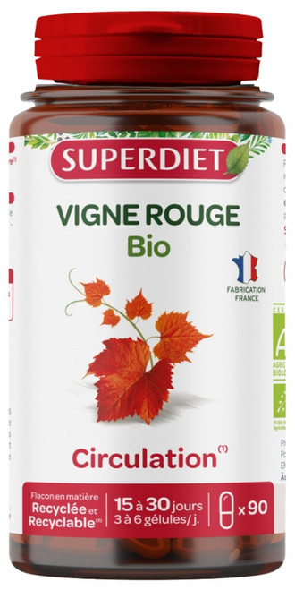 Superdiet Organic Red Vine 90 Capsules Superdiet Organic Red Vine 90 Capsules