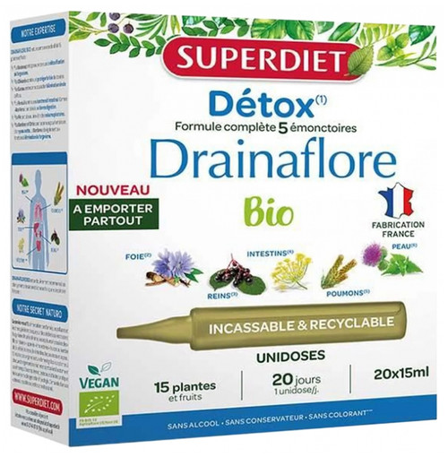 Superdiet Drainaflore Organic Detox 20 Unidoses Superdiet Drainaflore Organic Detox 20 Unidoses