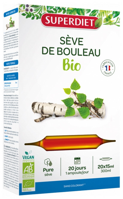 Superdiet Organic Birch Sap 20 Phials Superdiet Organic Birch Sap 20 Phials