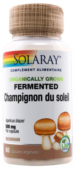 Solaray Fermented Sun Mushroom 500mg 60 Vegetable Capsules Solaray Fermented Sun Mushroom 500mg 60 Vegetable Capsules