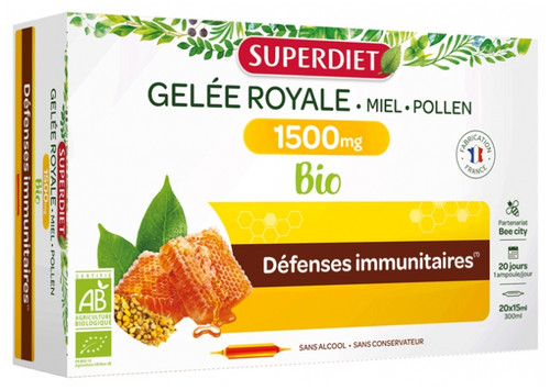 Superdiet Organic Royal Jelly Honey Pollen 20 Phials Superdiet Organic Royal Jelly Honey Pollen 20 Phials