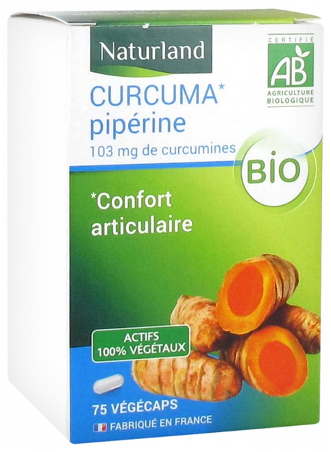 Naturland Organic Turmeric Piperine 75 Vegecaps