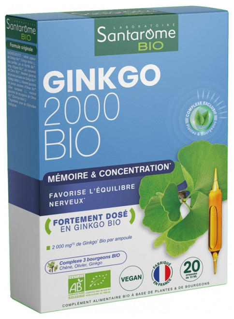 Santarome Bio Organic Ginkgo 2000 20 Phials Santarome Bio Organic Ginkgo 2000 20 Phials