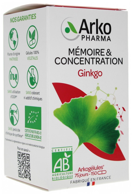 Arkopharma Arkocaps Organic Ginkgo 150 Capsules