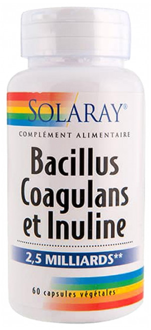 Solaray Bacillus Coagulans and Inulin 2,5 Billion 60 Vegetable Gel-Caps Solaray Bacillus Coagulans and Inulin 2,5 Billion 60 Vegetable Gel-Caps