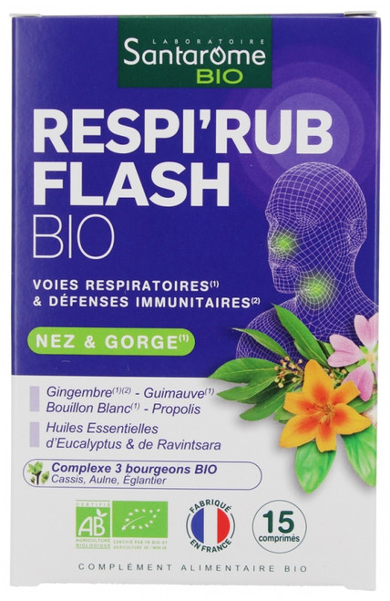 Santarome Respi'Rub Flash Organic 15 Tablets Santarome Respi'Rub Flash Organic 15 Tablets