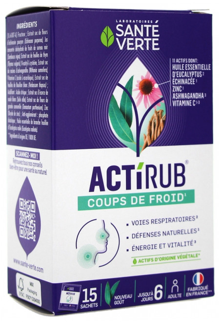 Santé Verte Actirub Cold Snaps 15 Sachets Santé Verte Actirub Cold Snaps 15 Sachets