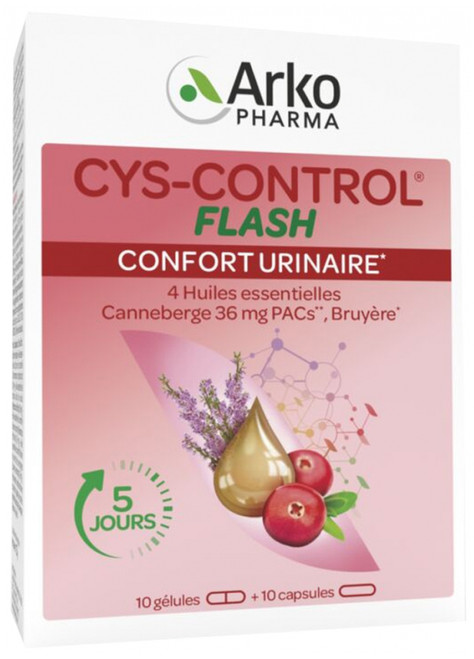 Arkopharma Cys-Control Flash 10 Capsules + 10 Gel-Caps Arkopharma Cys-Control Flash 10 Capsules + 10 Gel-Caps