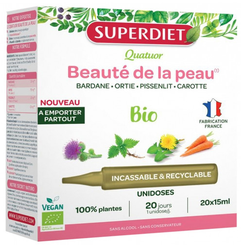 Superdiet Quatuor Organic Skin Beauty 20 Unidoses Superdiet Quatuor Organic Skin Beauty 20 Unidoses
