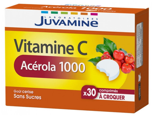 Juvamine Vitamin C Acerola 1000 30 Tablets to Crunch Juvamine Vitamin C Acerola 1000 30 Tablets to Crunch