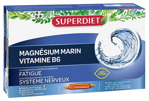 Superdiet Marine Magnesium + Vitamin B6 20 Phials Superdiet Marine Magnesium + Vitamin B6 20 Phials