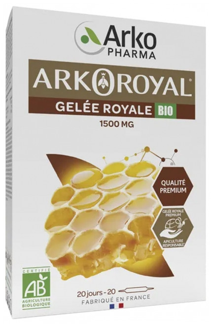 Arkopharma Arko Royal Treasure of the Hive Royal Jelly 1500mg Bio 20 Phials Arkopharma Arko Royal Treasure of the Hive Royal Jelly 1500mg Bio 20 Phials