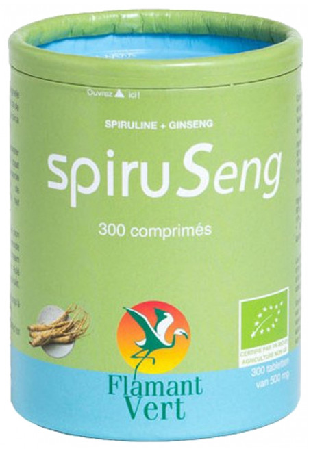 Flamant Vert Spiruseng Organic 300 Tablets of 500mg Flamant Vert Spiruseng Organic 300 Tablets of 500mg