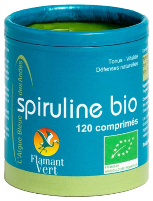 Flamant Vert Spirulina Organic 120 Tablets of 500mg Flamant Vert Spirulina Organic 120 Tablets of 500mg